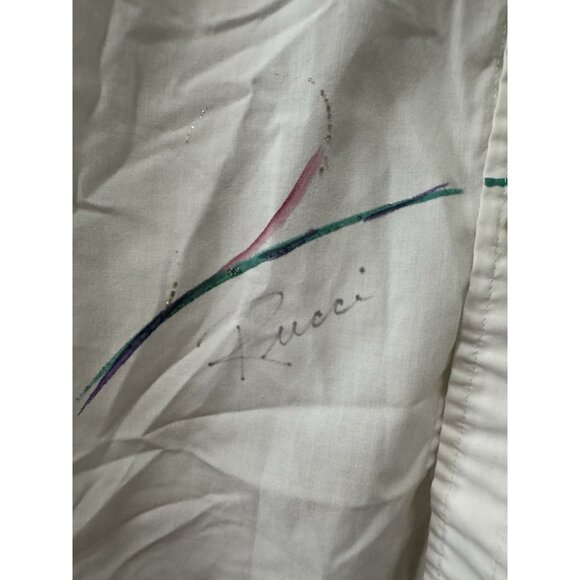 Creative Artwear Women Sz 2X Floral Beaded Artsy Art 80s 90's Button Down Signed - Picture 9 of 11